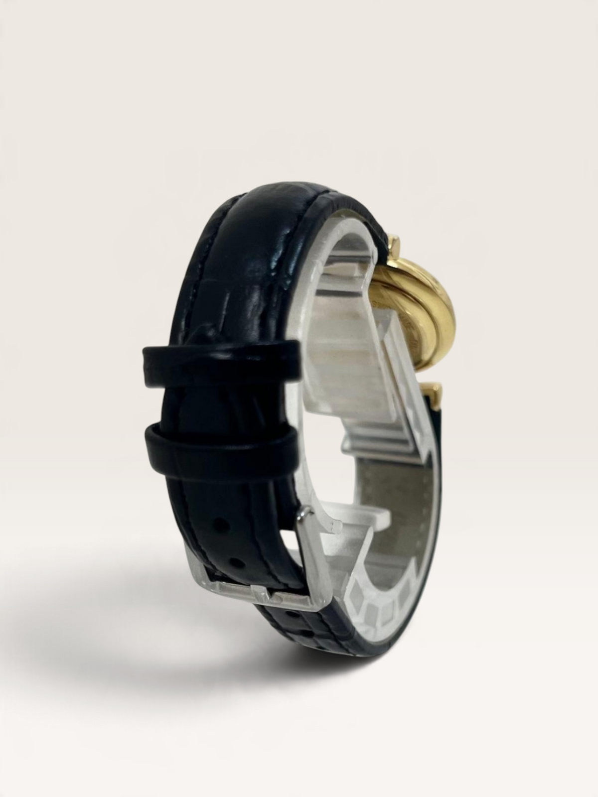 FENDI 320L FF Logo Black Dial Vintage Quartz Watch
