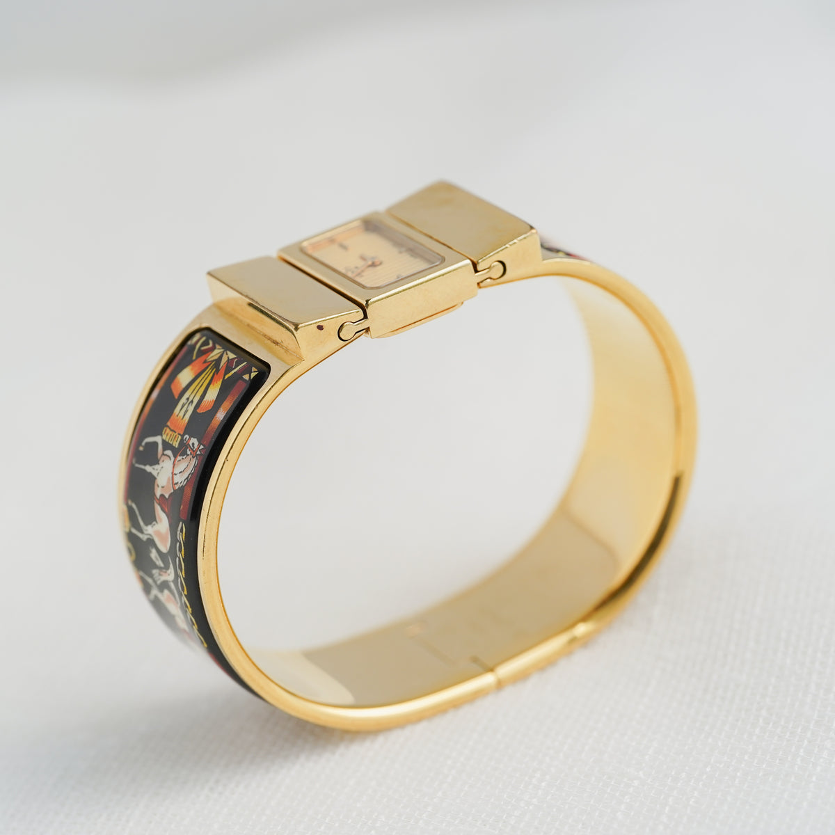 HERMÈS Loquet Gold-Tone Bangle Watch