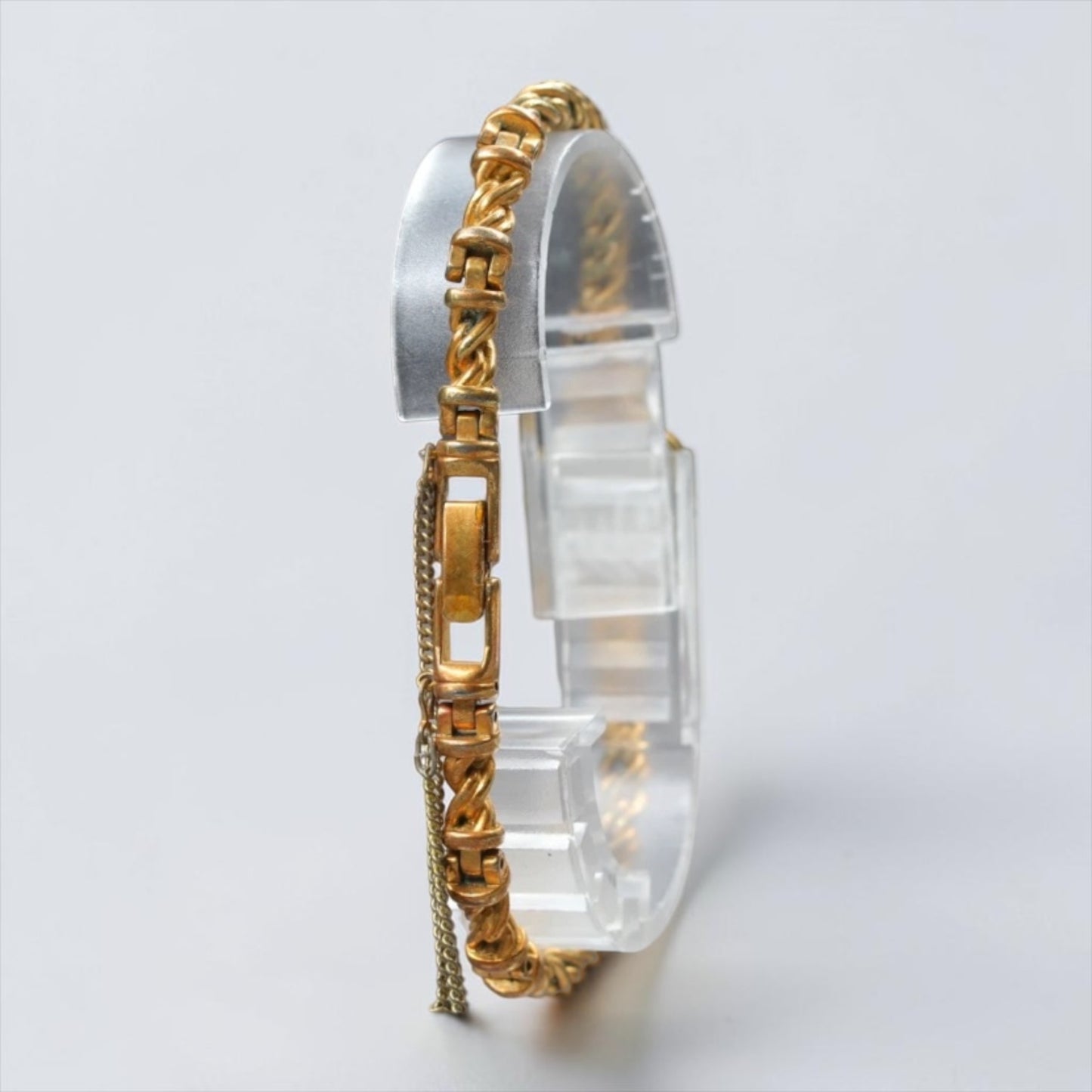 Seiko Ruby-Tone Stone Small-Case Gold Twist-Chain Watch