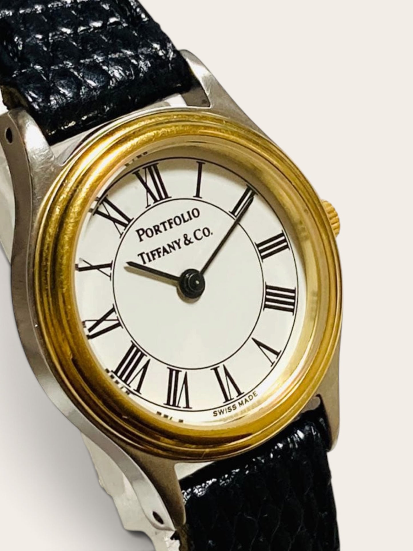 Tiffany & Co. Portfolio Vintage Watch (Two-Tone, White Dial)
