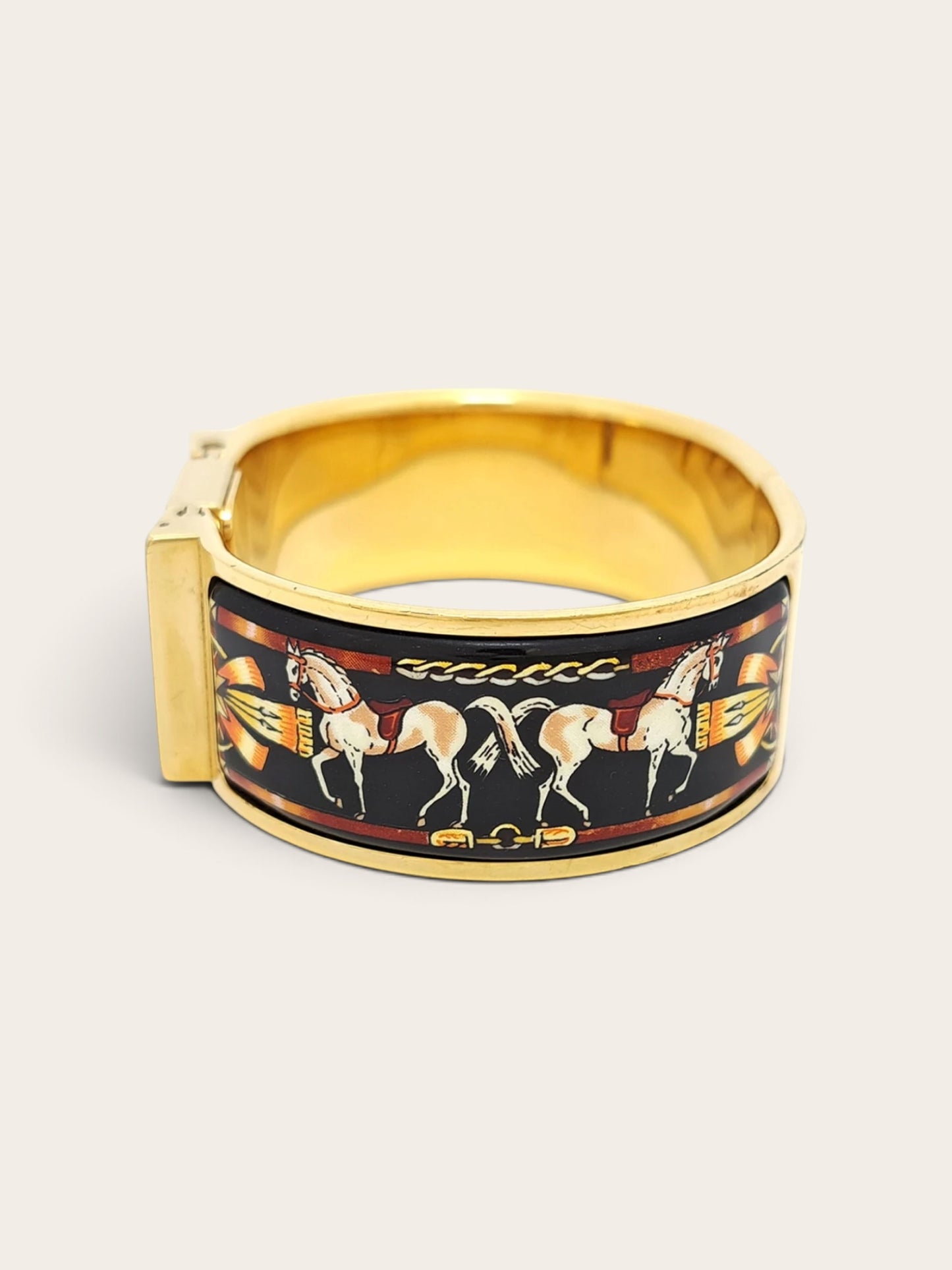 HERMÈS Loquet Gold-Tone Bangle Watch