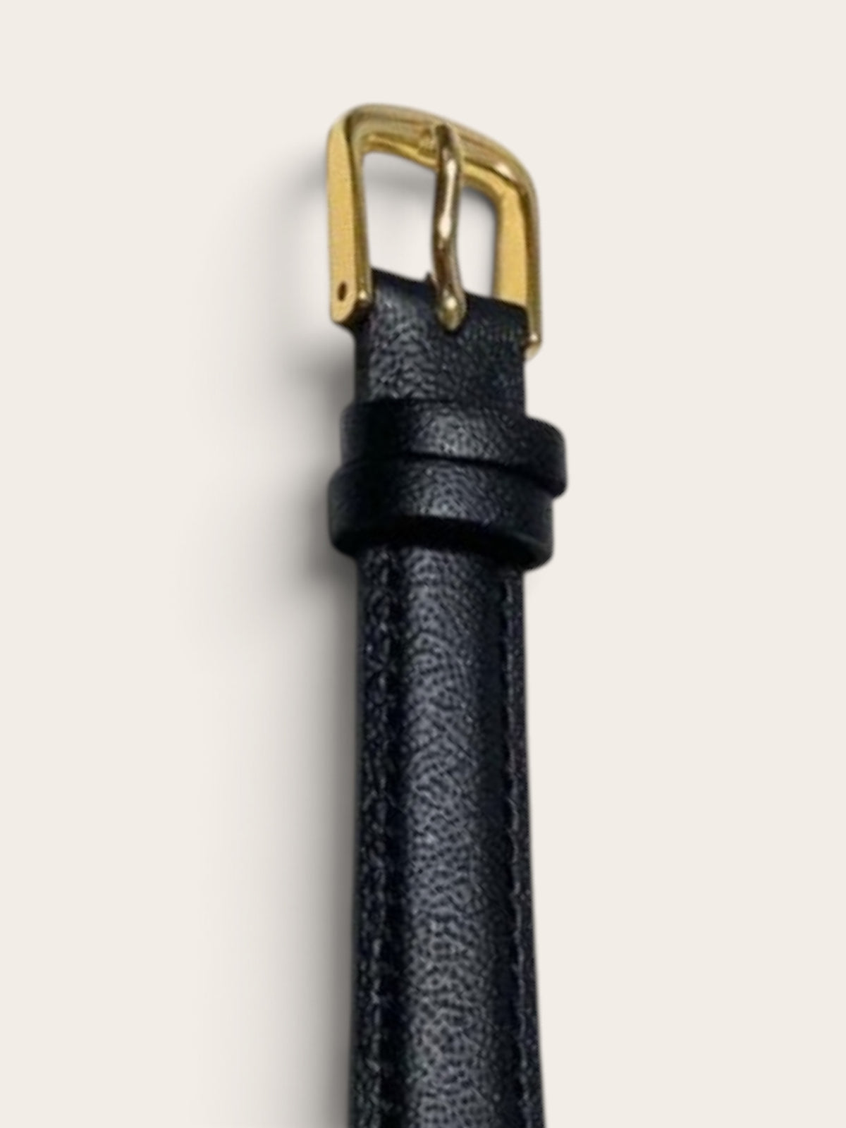 HERMÈS Vintage Watch — Gold-Tone × Black Leather
