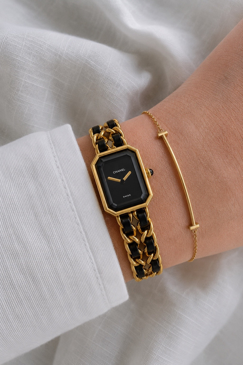 CHANEL Première Vintage Watch — Black Dial × Gold