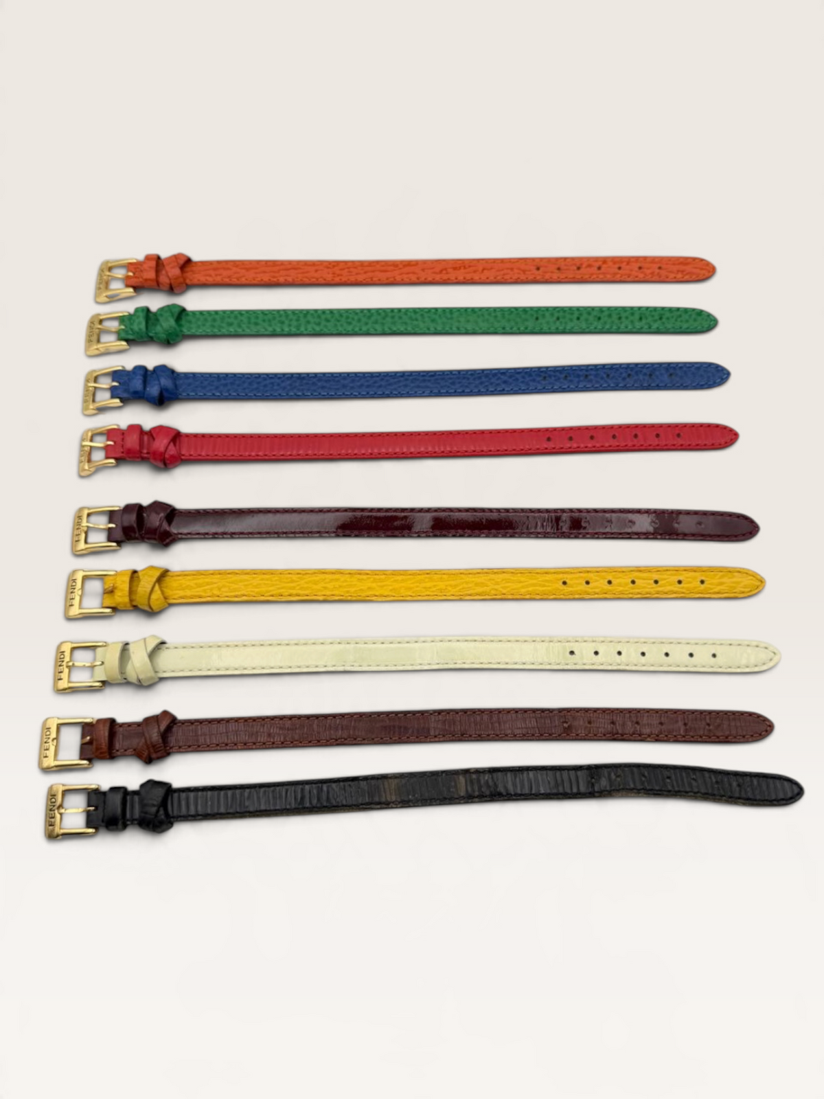 FENDI 640L Chameleon Vintage Quartz Watch with Nine Leather Straps
