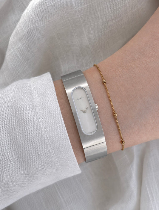 Vintage Gucci Silver Bangle Watch