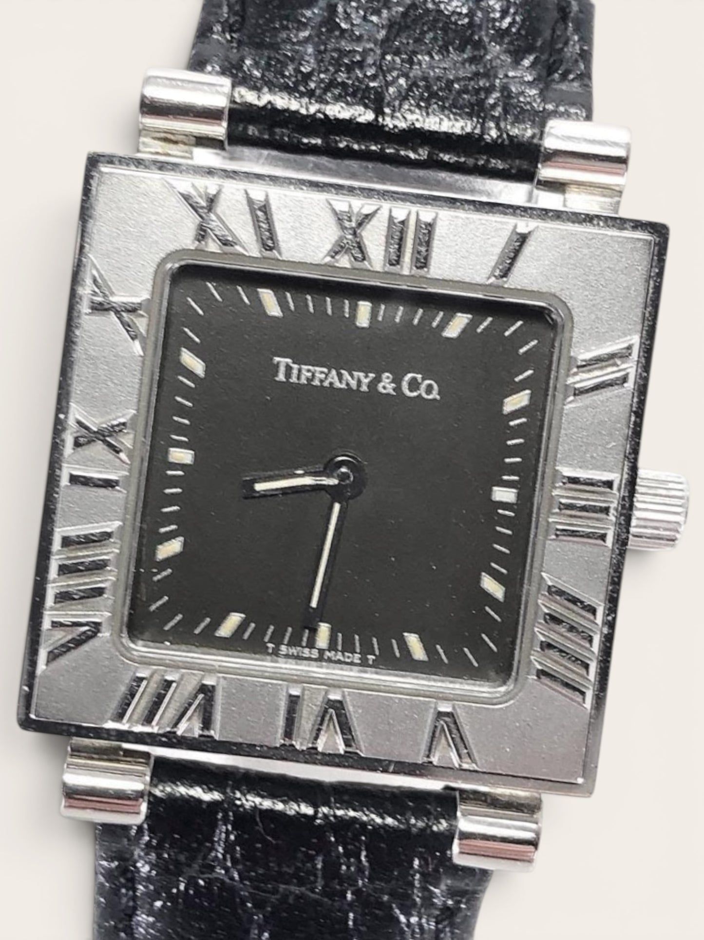 Tiffany & Co. Atlas Square Watch — Black Dial