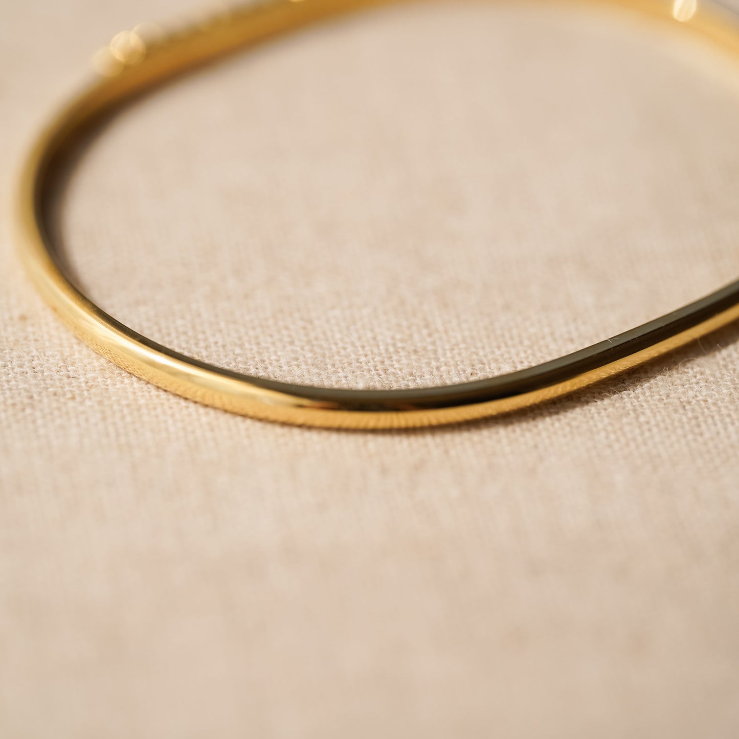 Vintage Gold Slim Bangle with Rhinestone Detail