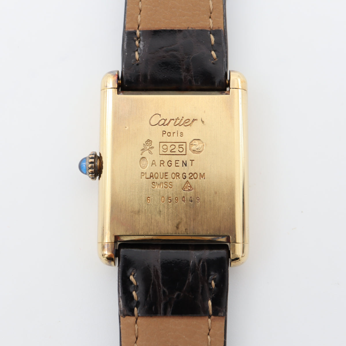 Cartier Must Tank LM Black Dial Vintage Manual-Winding Watch