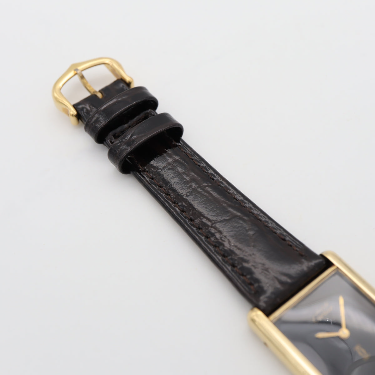 Cartier Must Tank LM Black Dial Vintage Manual-Winding Watch