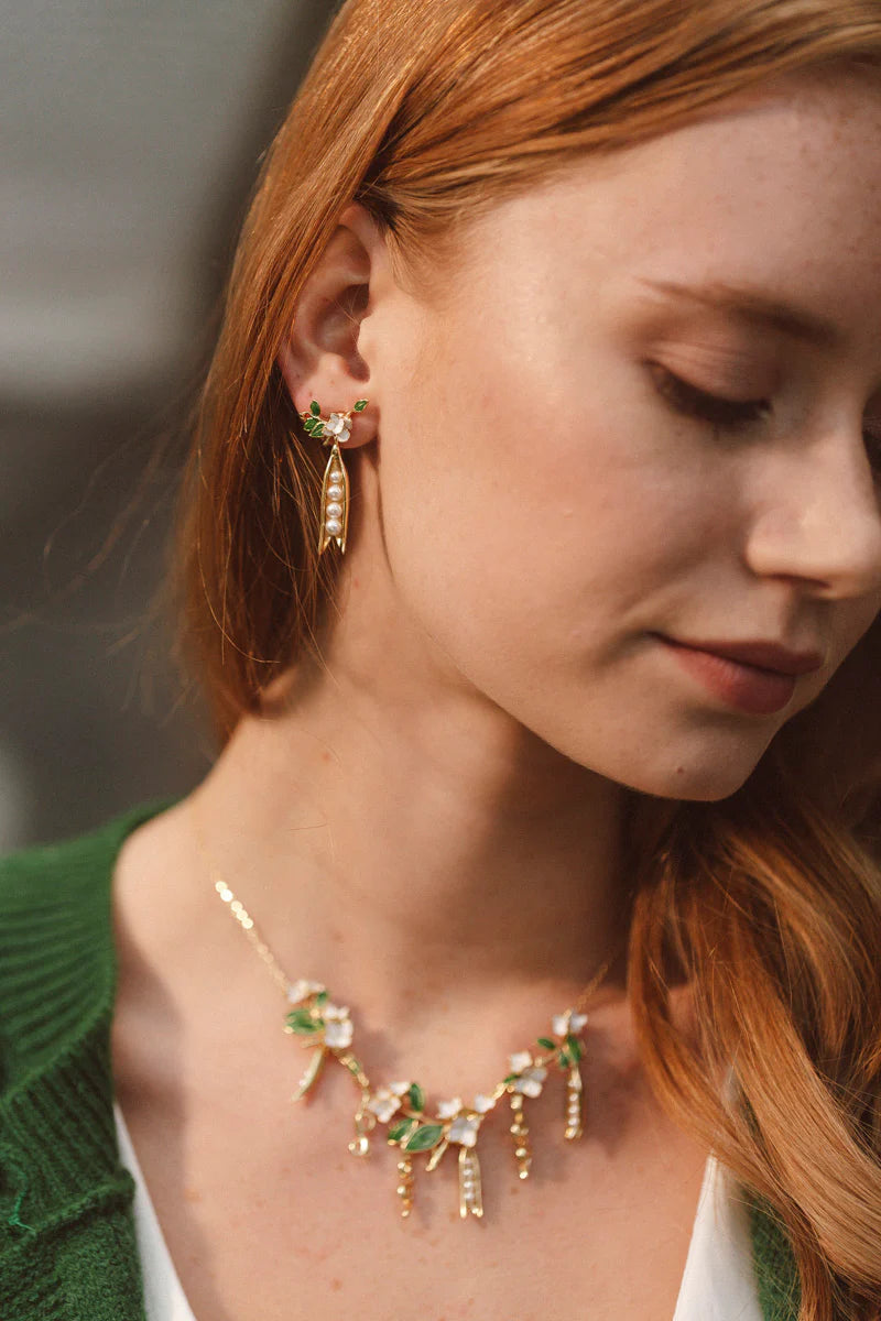 Peapod Drop Earrings — Bill Skinner