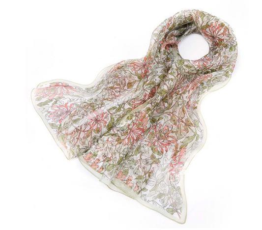 May Morris "Honeysuckle" 100% silk scarf