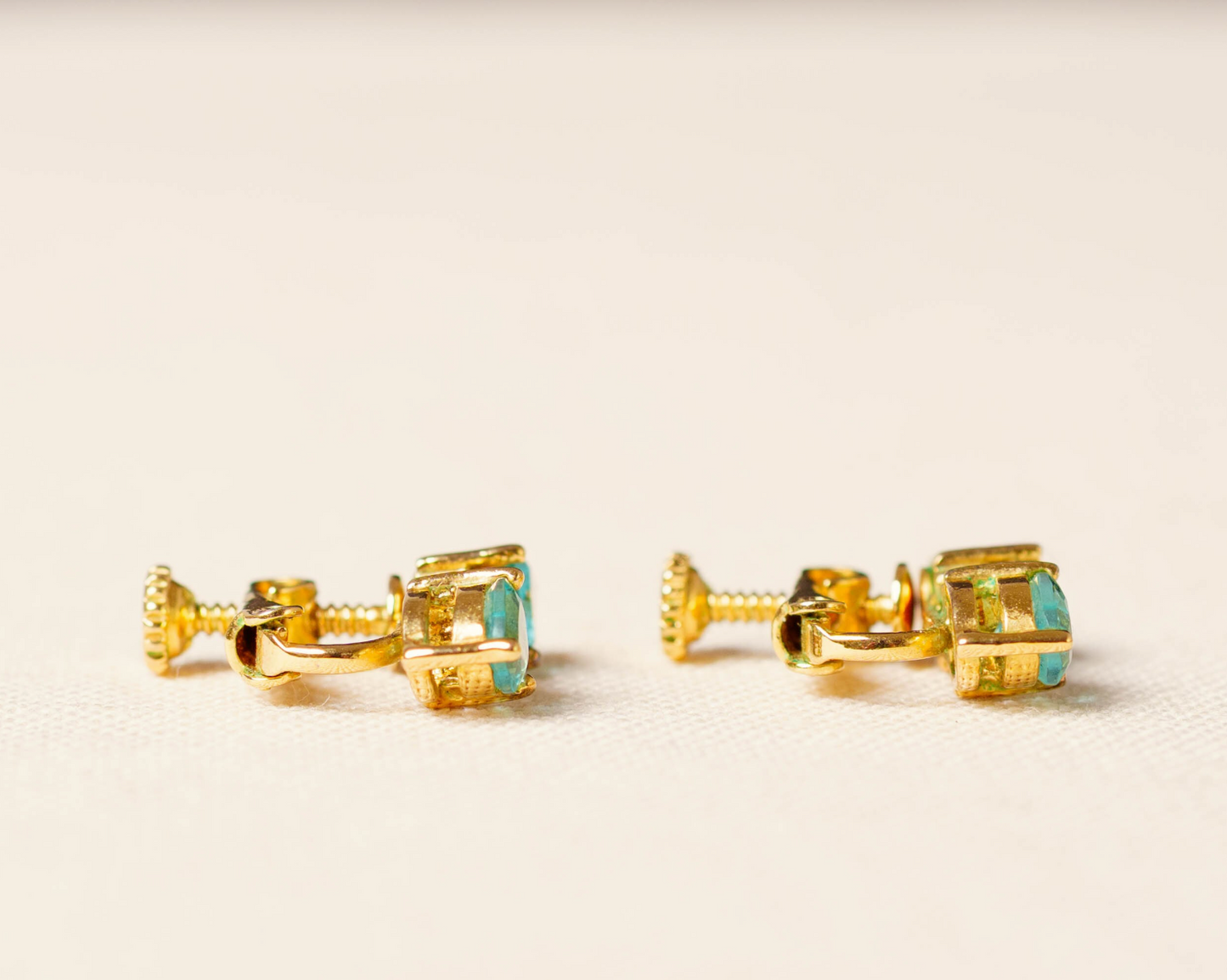 Vintage Heart Motif Rhinestone Earrings