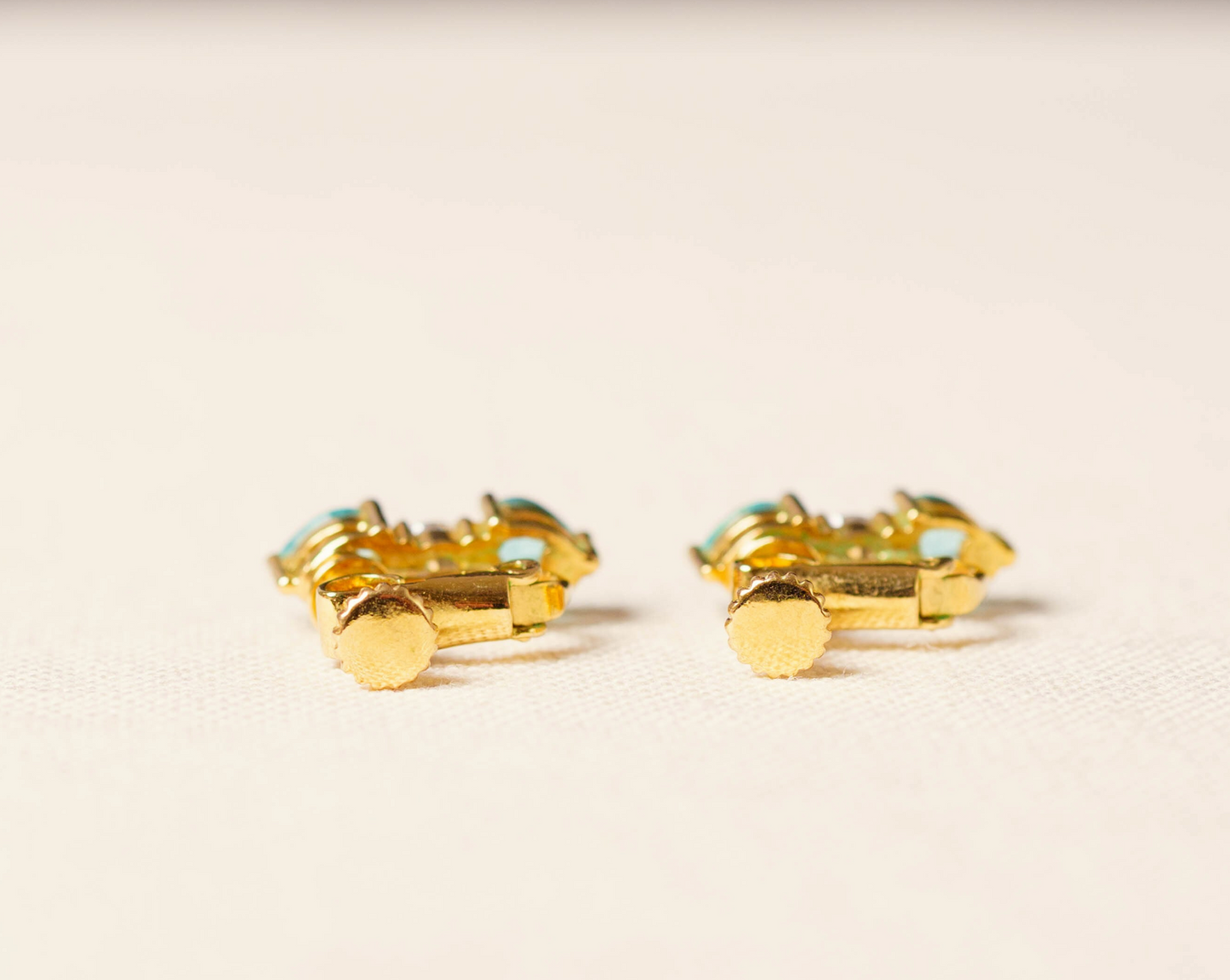 Vintage Heart Motif Rhinestone Earrings