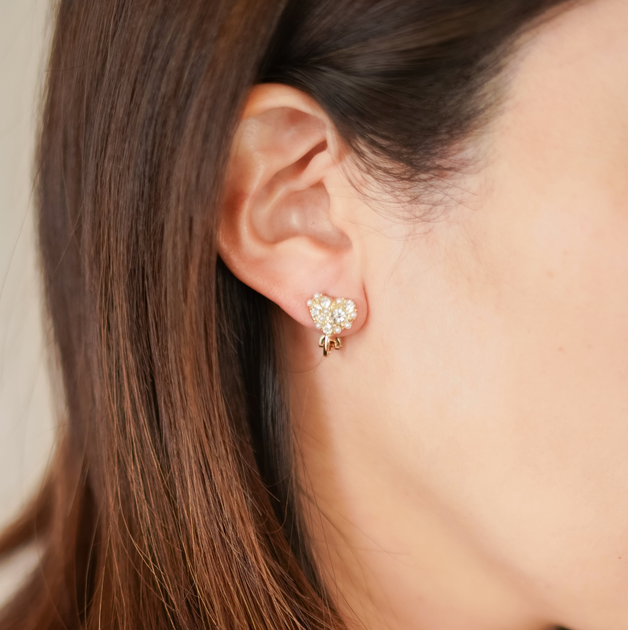 Vintage Asymmetric Heart Motif Earrings