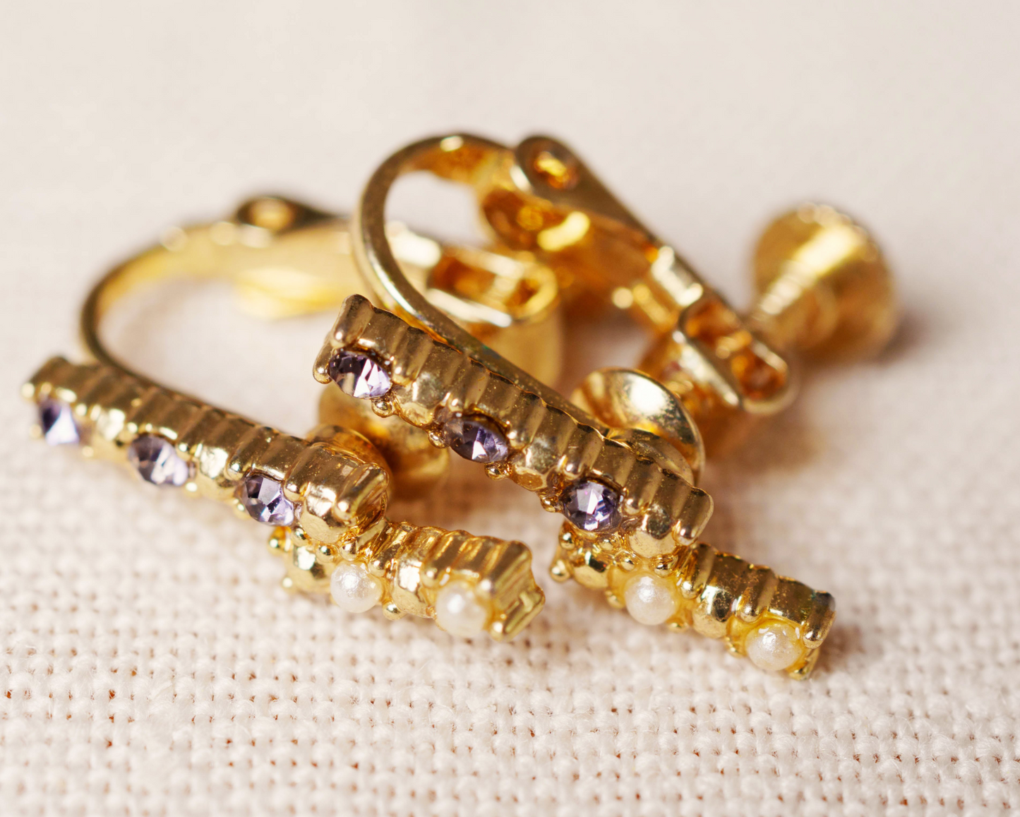 Vintage Asymmetric Huggie Earrings