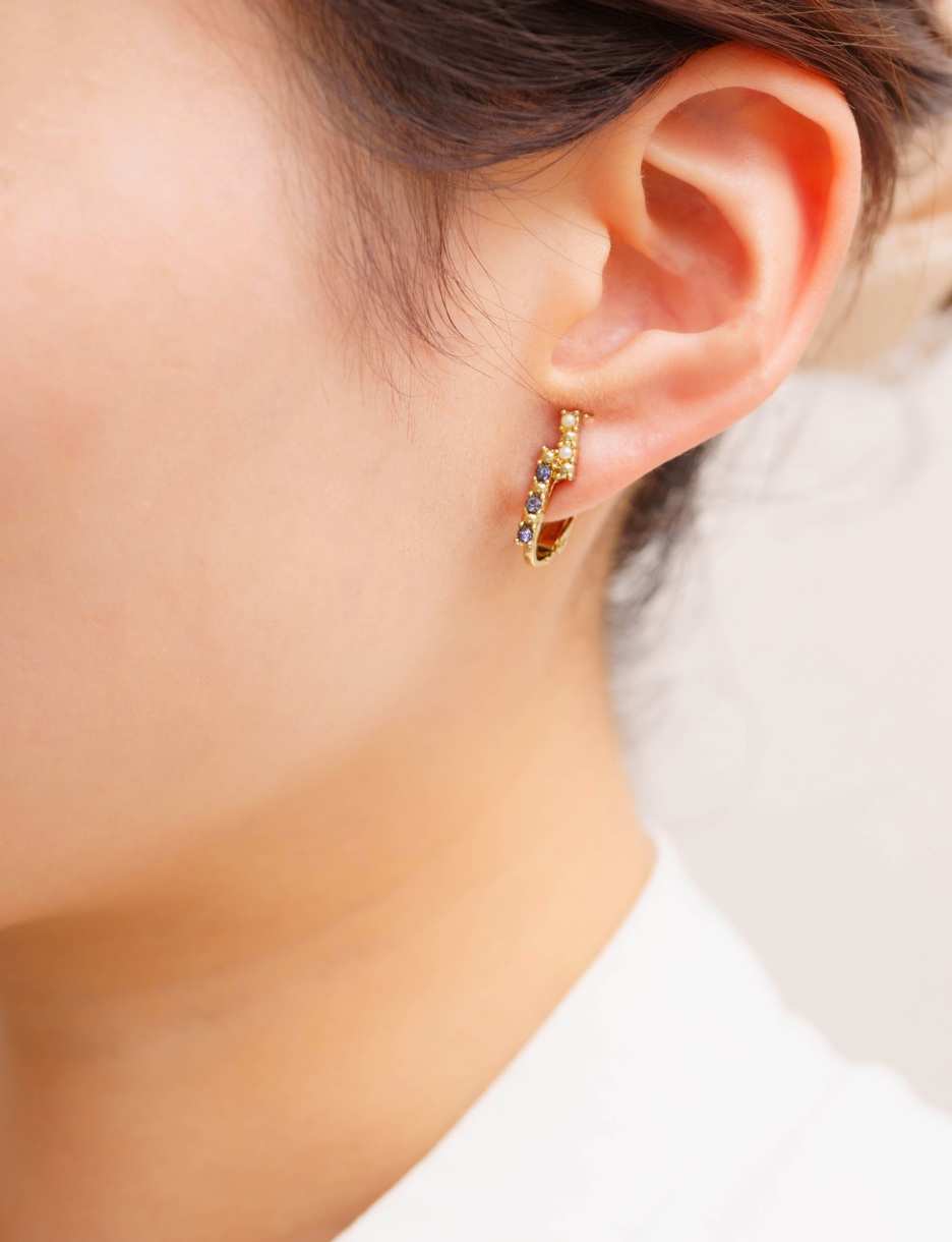 Vintage Asymmetric Huggie Earrings