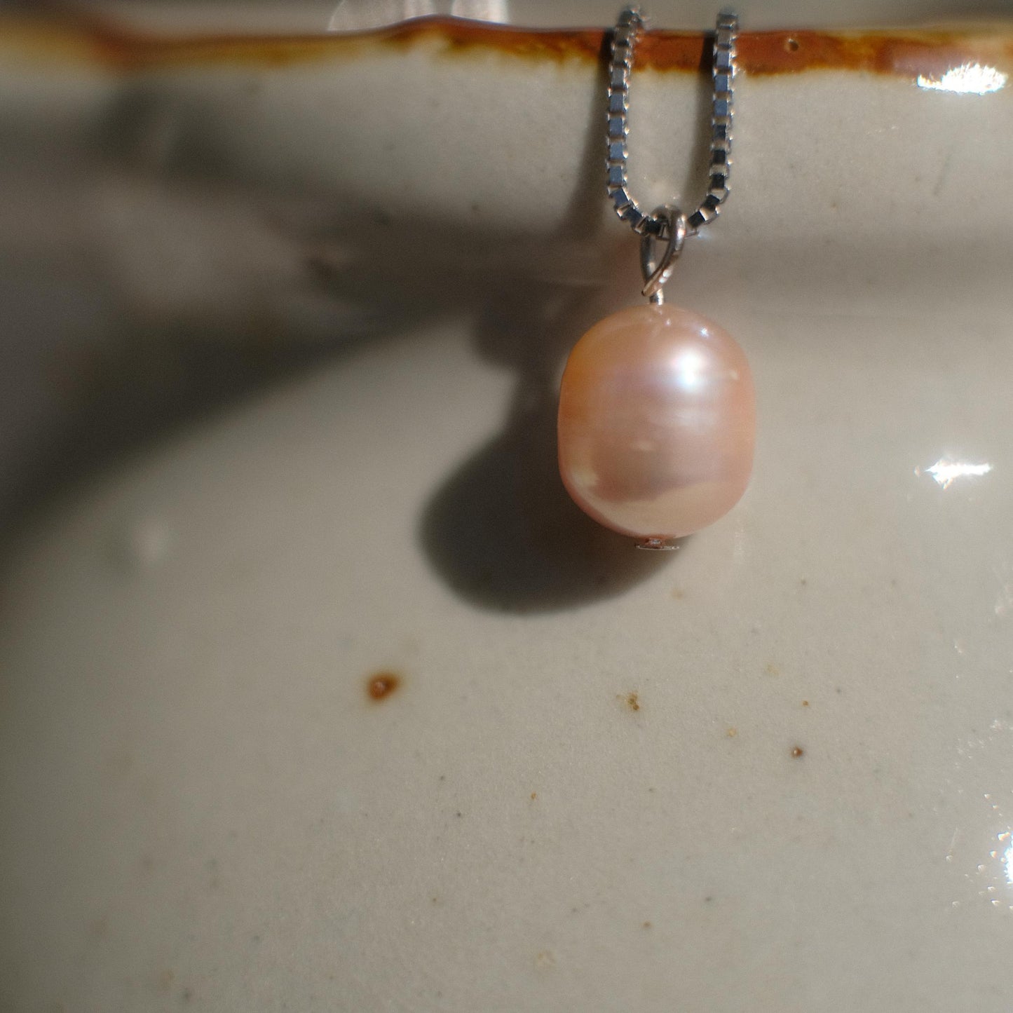 The "Obelia" Collection: "Rose" Baroque Pearl Pendant Necklace