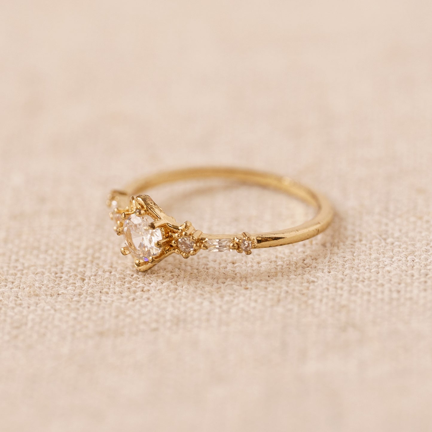 Asymmetric Rhinestone Ring