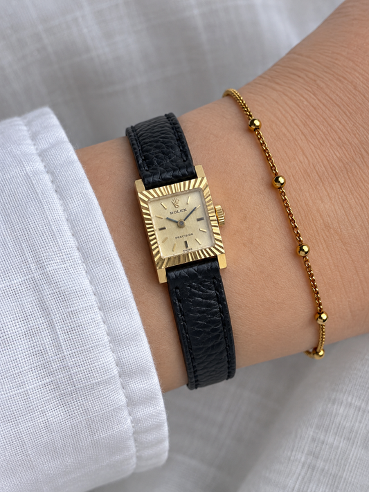 ROLEX Precision 18K Yellow Gold Square Watch Ref. 2157 — 1971