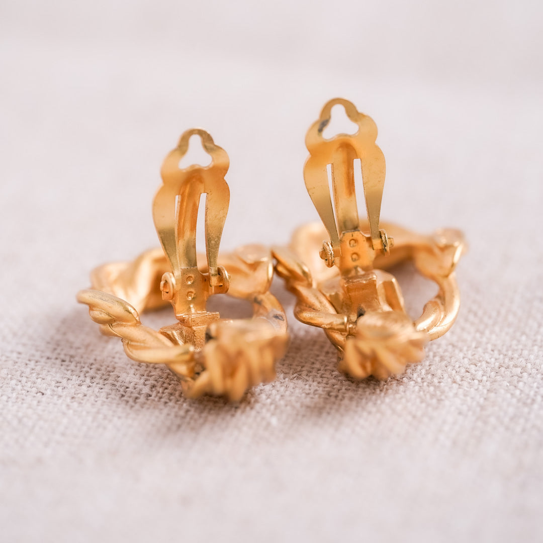 Vintage Anne Klein Gold Metal Earrings