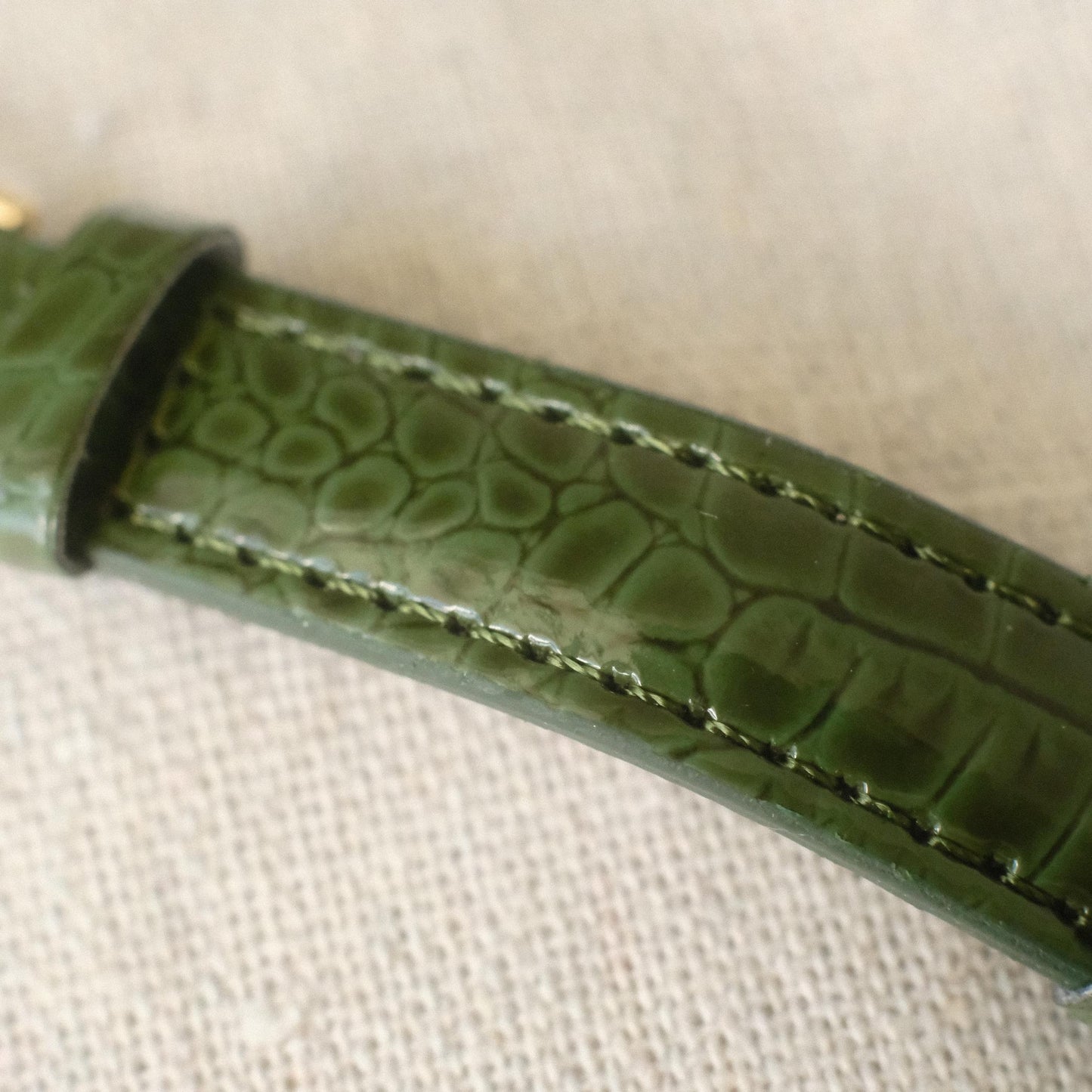 Murano Millefiori Watch With Leather Band - Forest Green