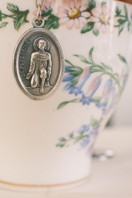 Médaille  silver 925 pendant necklace: St Peregrine