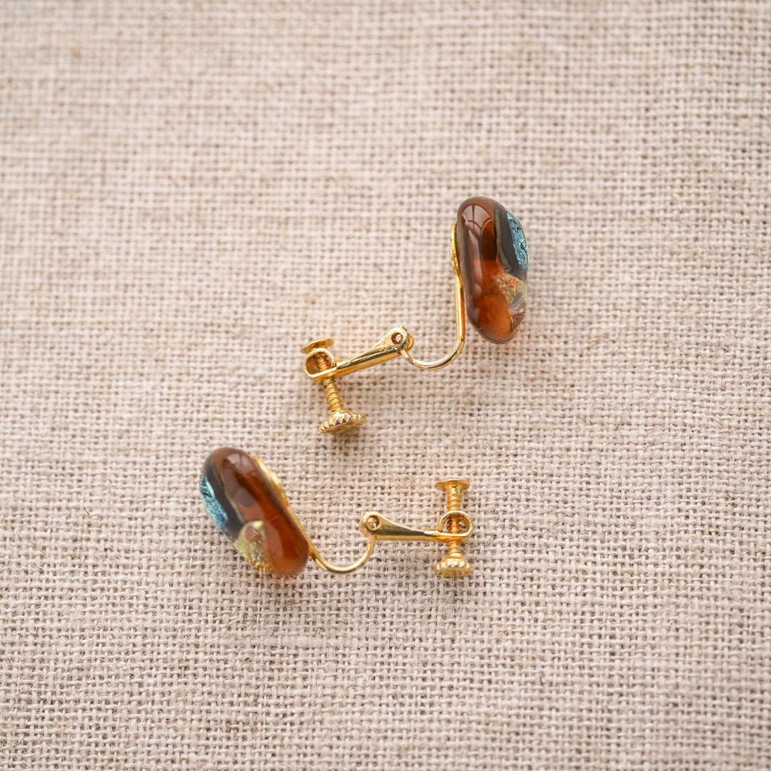 Vintage Amber Glass Earrings