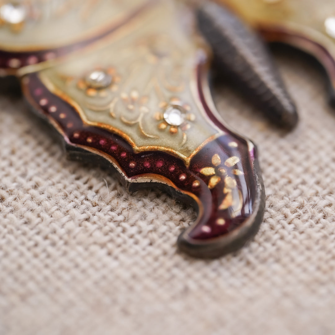 Vintage French Cloisonne Brooch