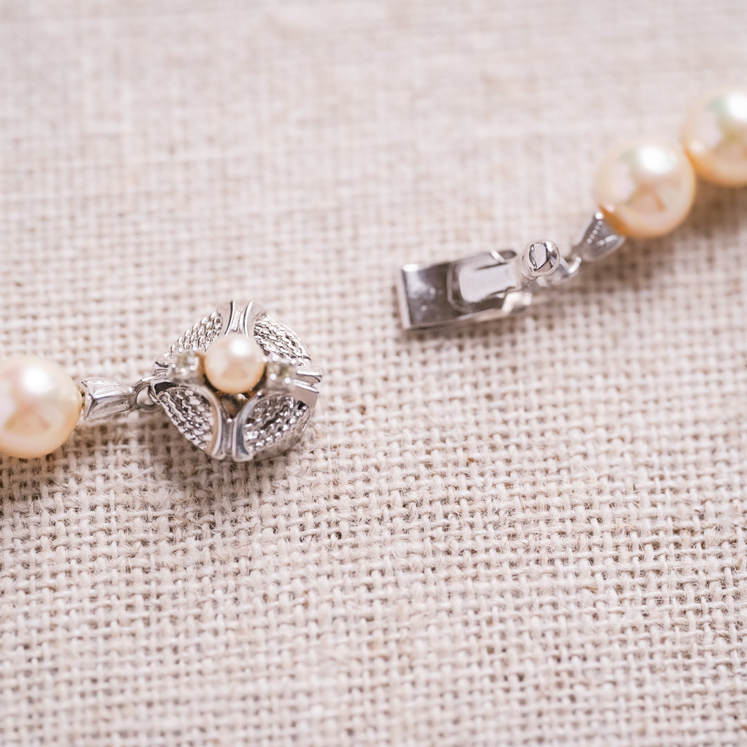 Vintage Majorica Pearl & Silver Necklace