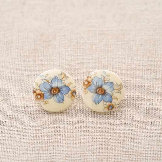 Vintage Hand-painted Ceramic Earrings