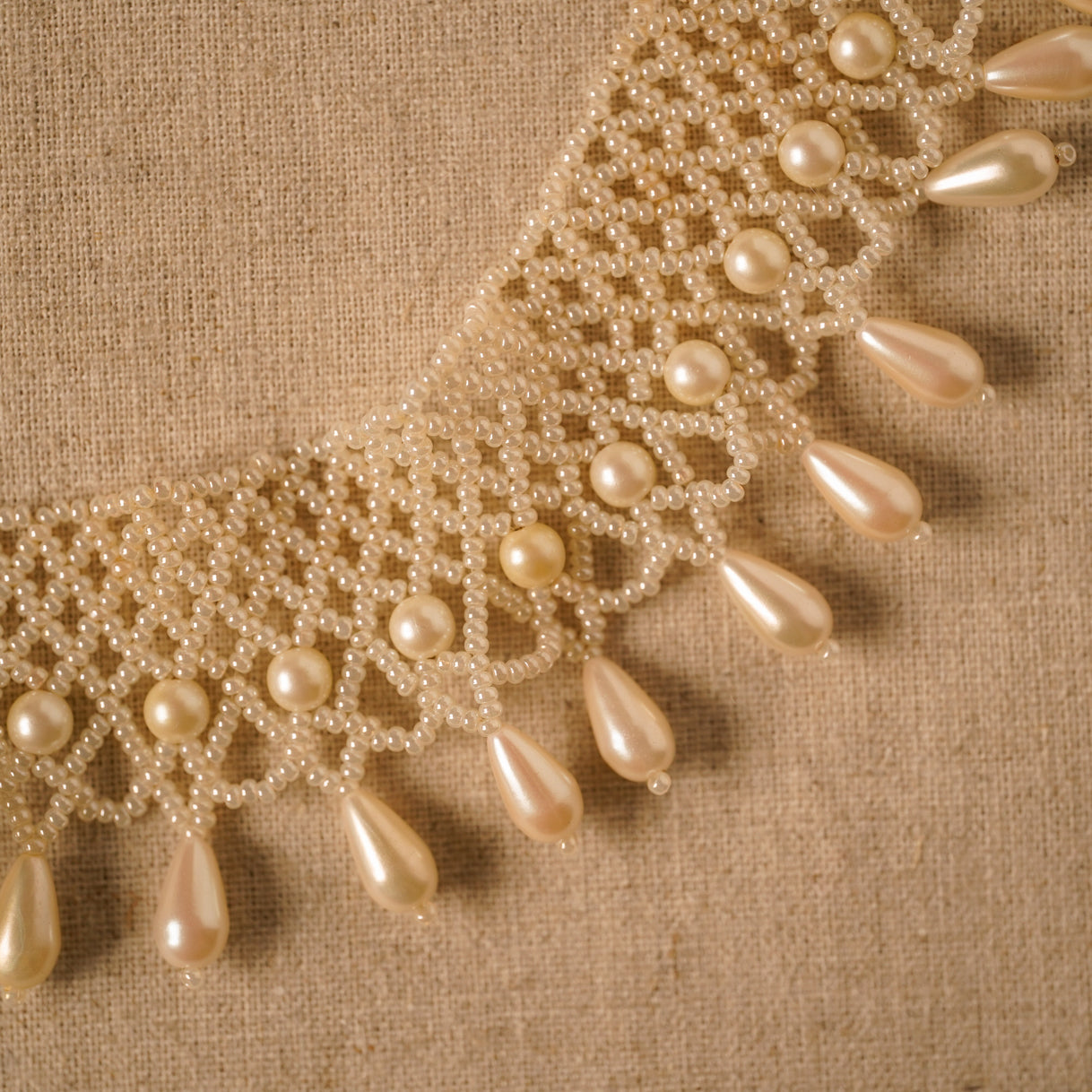 Vintage Pearl Lace Collar