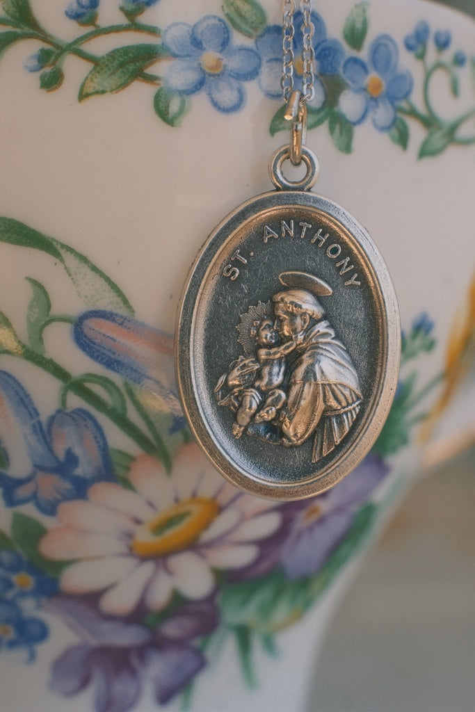 Médaille silver 925 pendant necklace: St Anthony 失くしたものを見つけてくれる