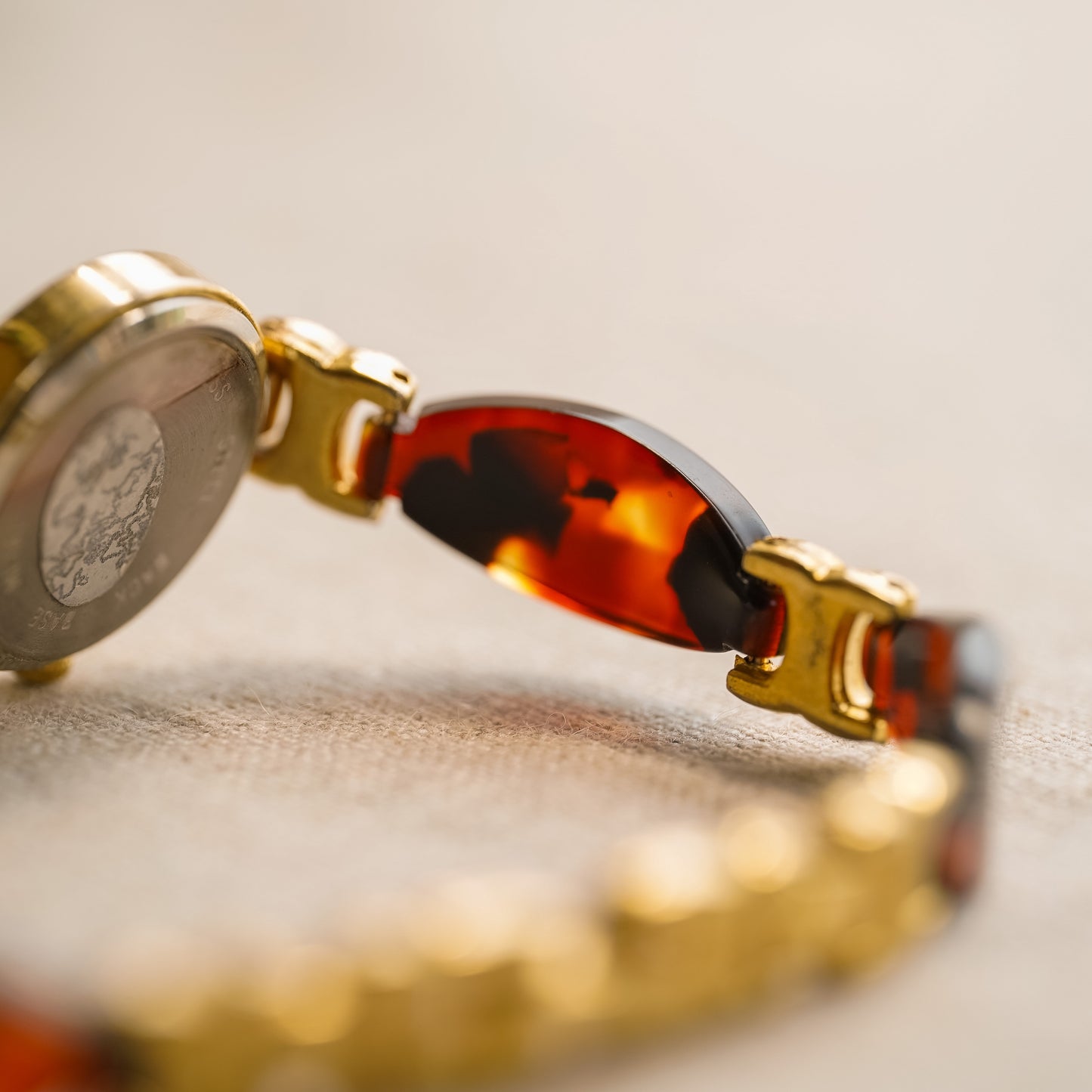 Vintage Tortoise Shell Bracelet Watch