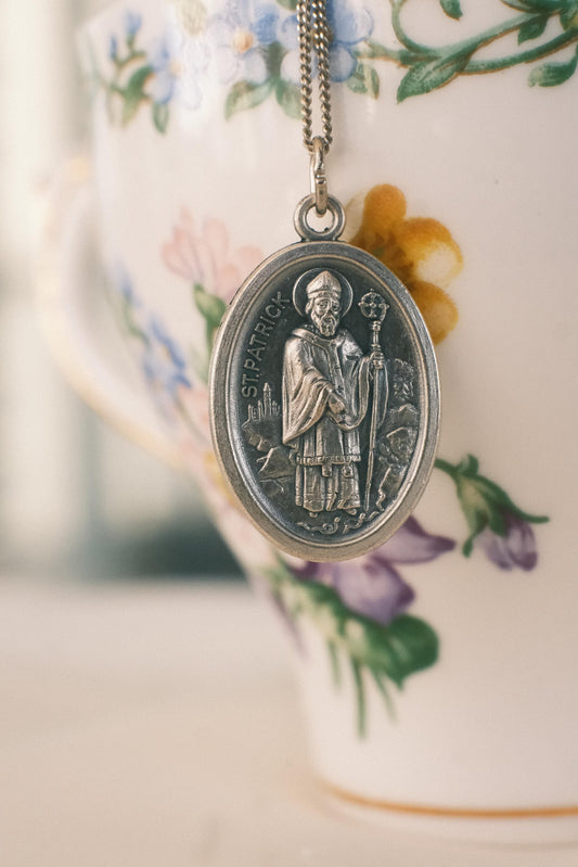Médaille silver 925 pendant necklace: St Patrick
