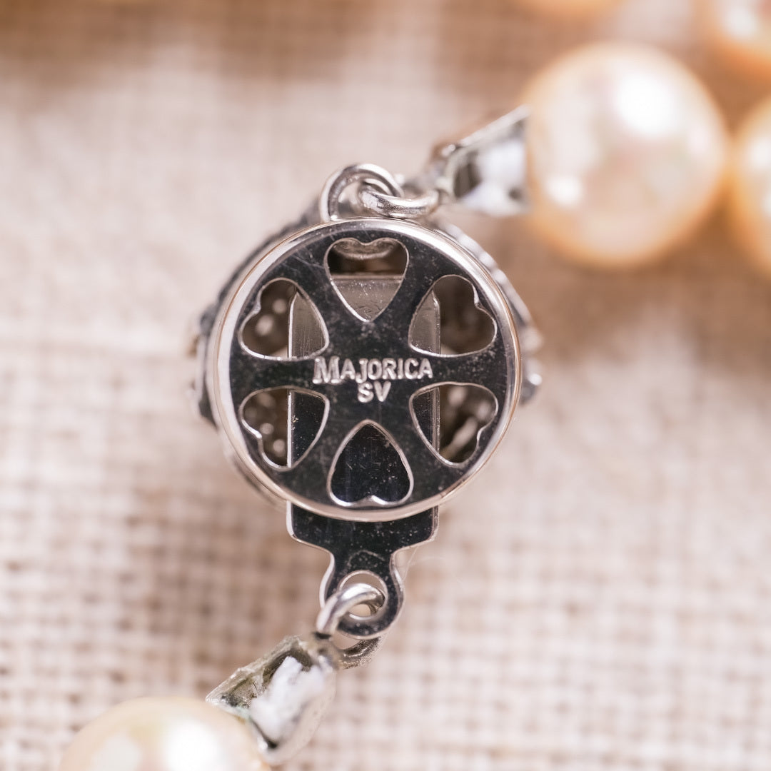 Vintage Majorica Pearl & Silver Necklace
