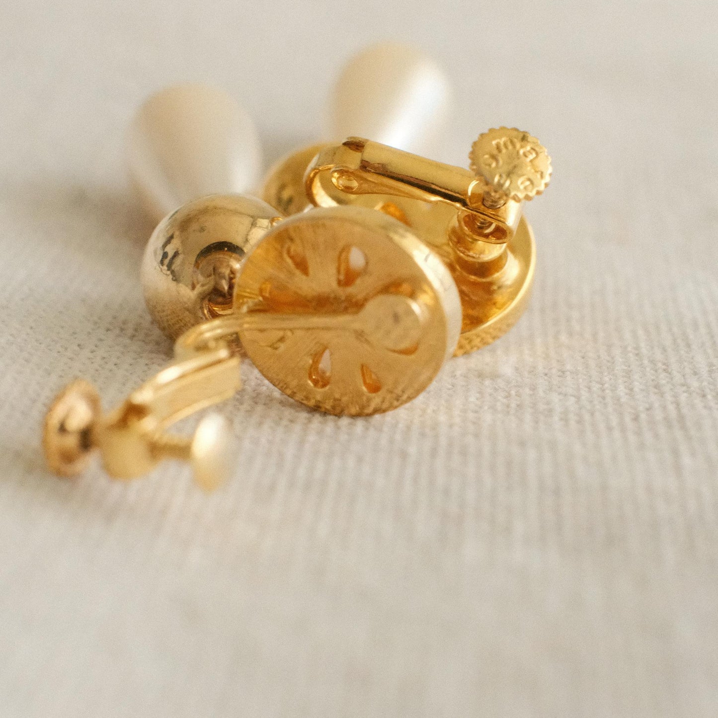 Vintage Renoma Pearl Drop Clip-on Earrings