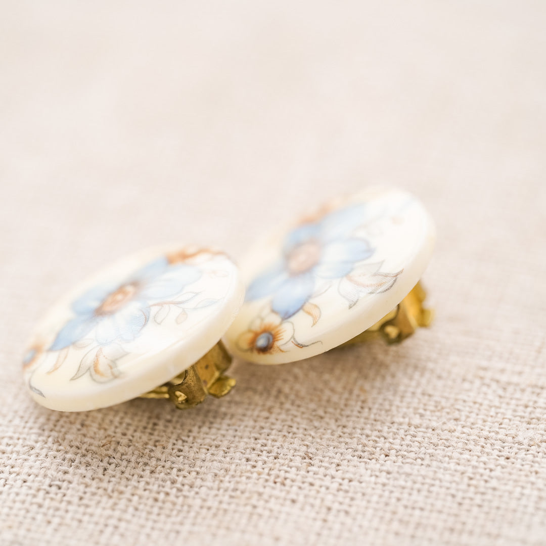 Vintage Hand-painted Ceramic Earrings