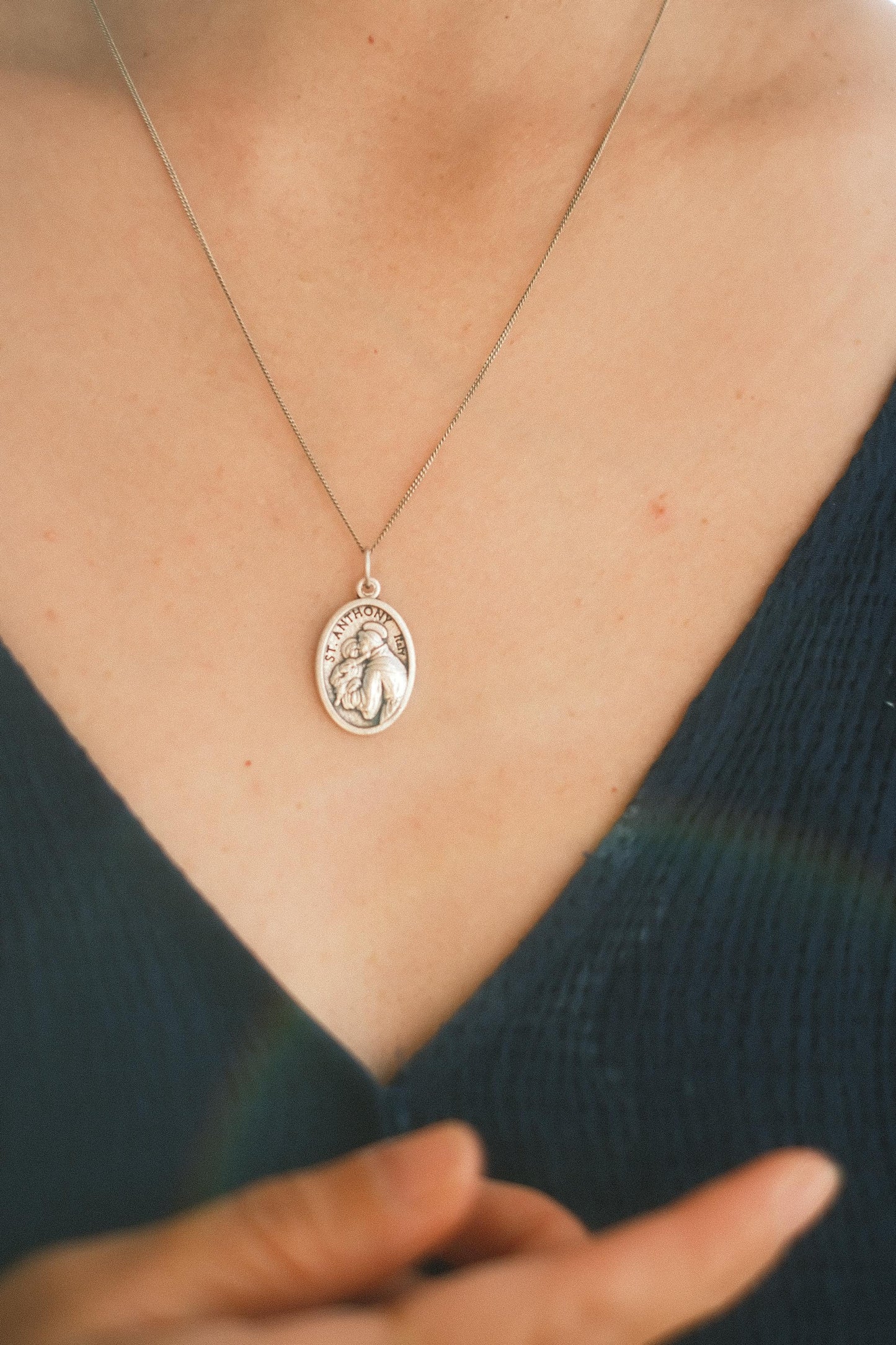 Médaille silver 925 pendant necklace: St Anthony 失くしたものを見つけてくれる