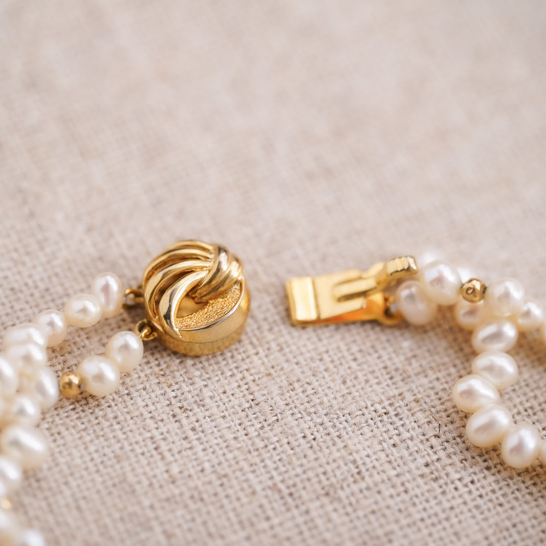 Vintage Sterling Silver Freshwater Pearl Bracelet