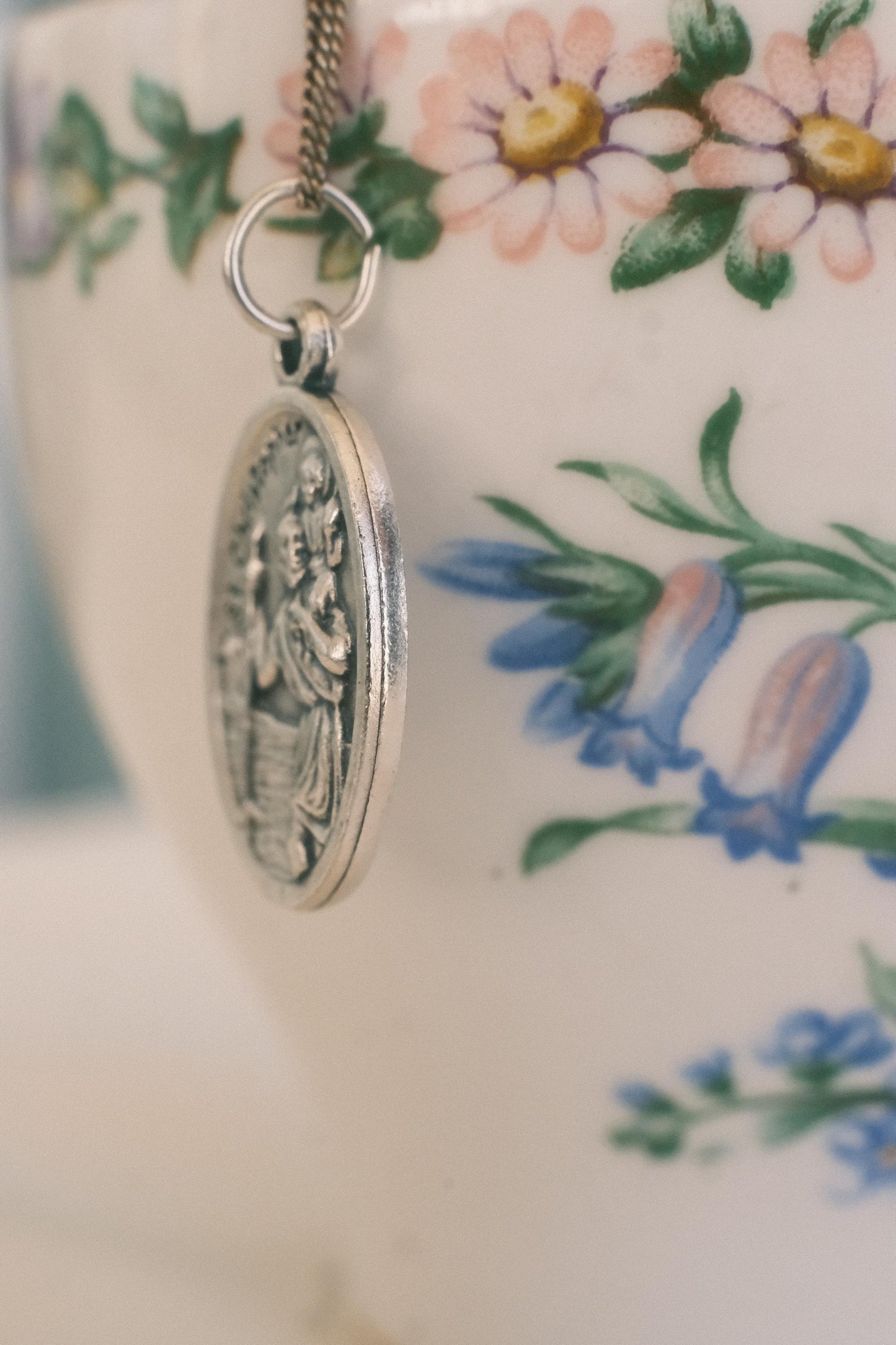 Médaille silver 925 pendant necklace: St Christopher  人生の道のりも安全に