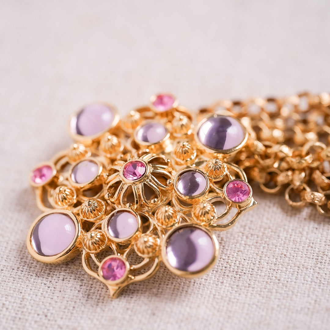 Vintage Barrera for Avon Floral Motif Costume Necklace