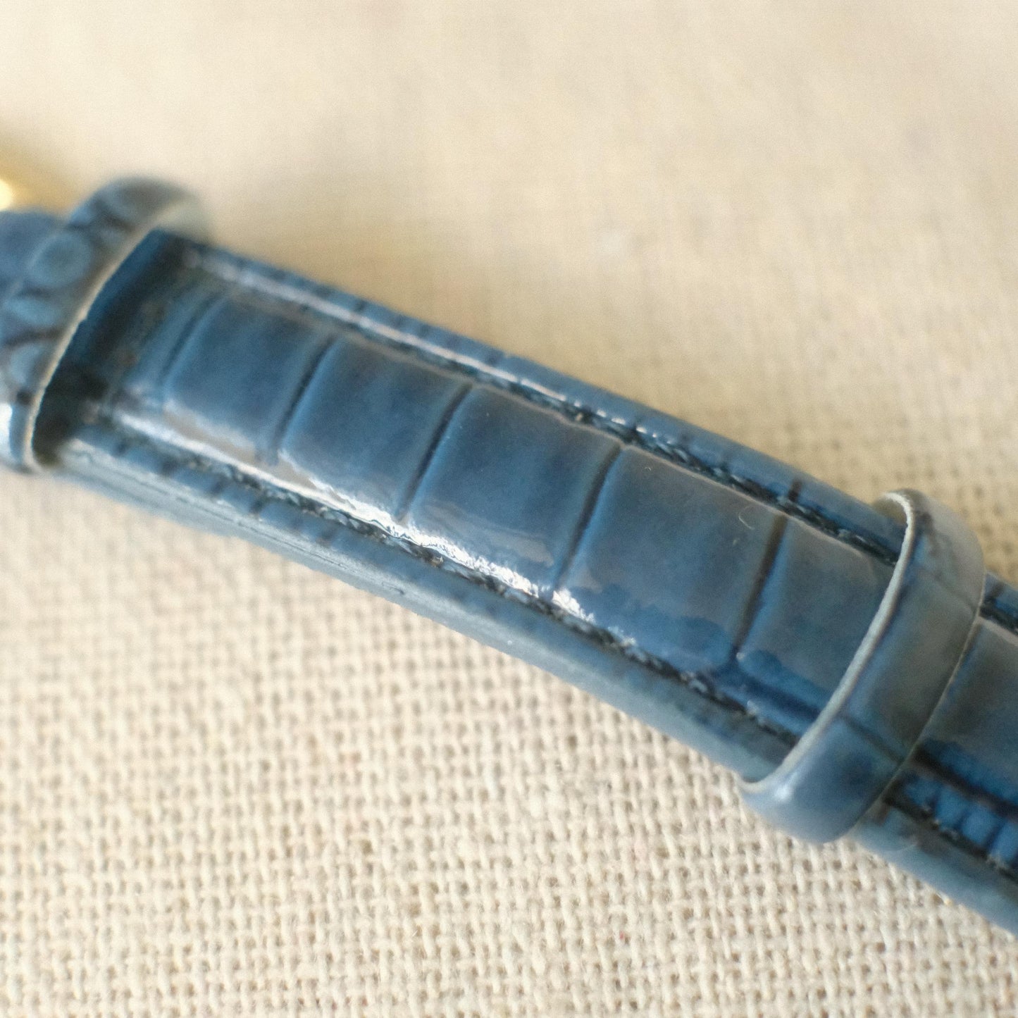 Murano Millefiori Watch With Leather Band - Navy