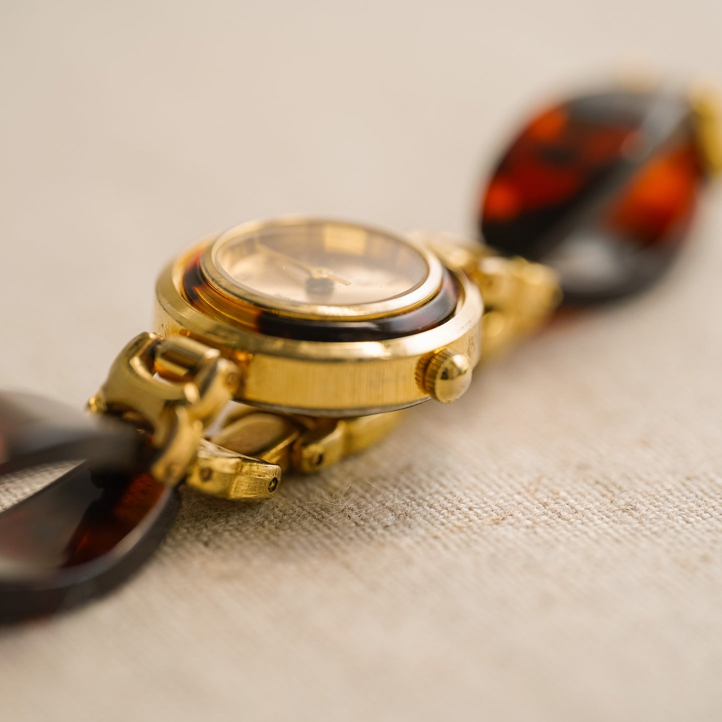 Vintage Tortoise Shell Bracelet Watch