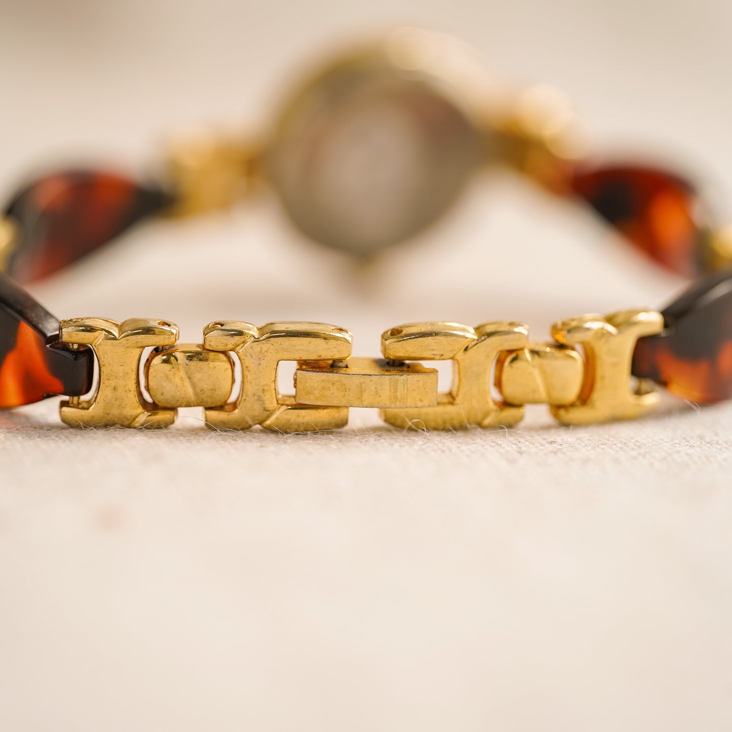 Vintage Tortoise Shell Bracelet Watch