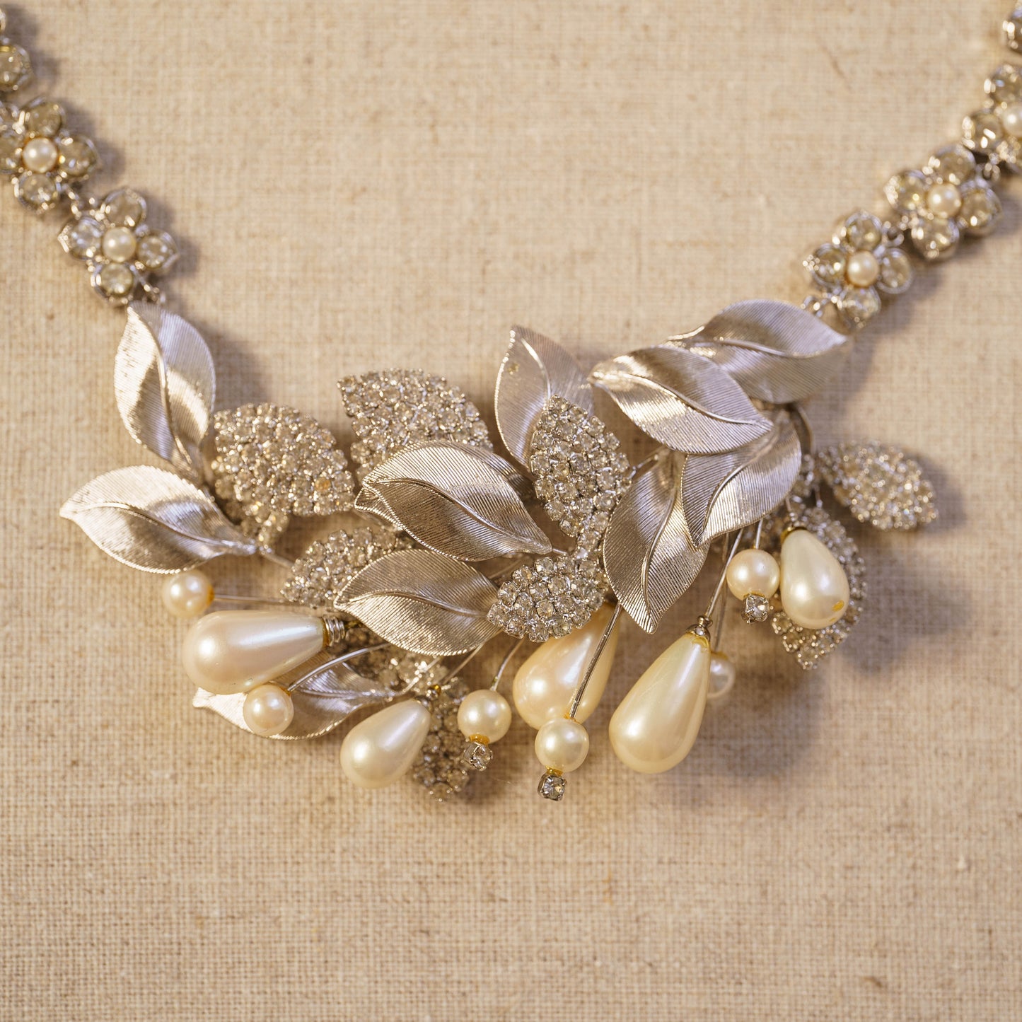 Vintage Pearl & Rhinestone Necklace