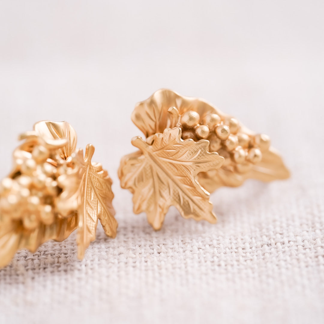 Vintage Grape Motif Earrings