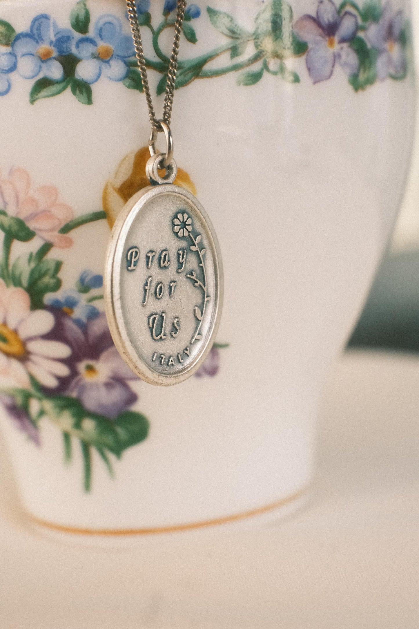 Médaille silver 925 pendant necklace: St Ann