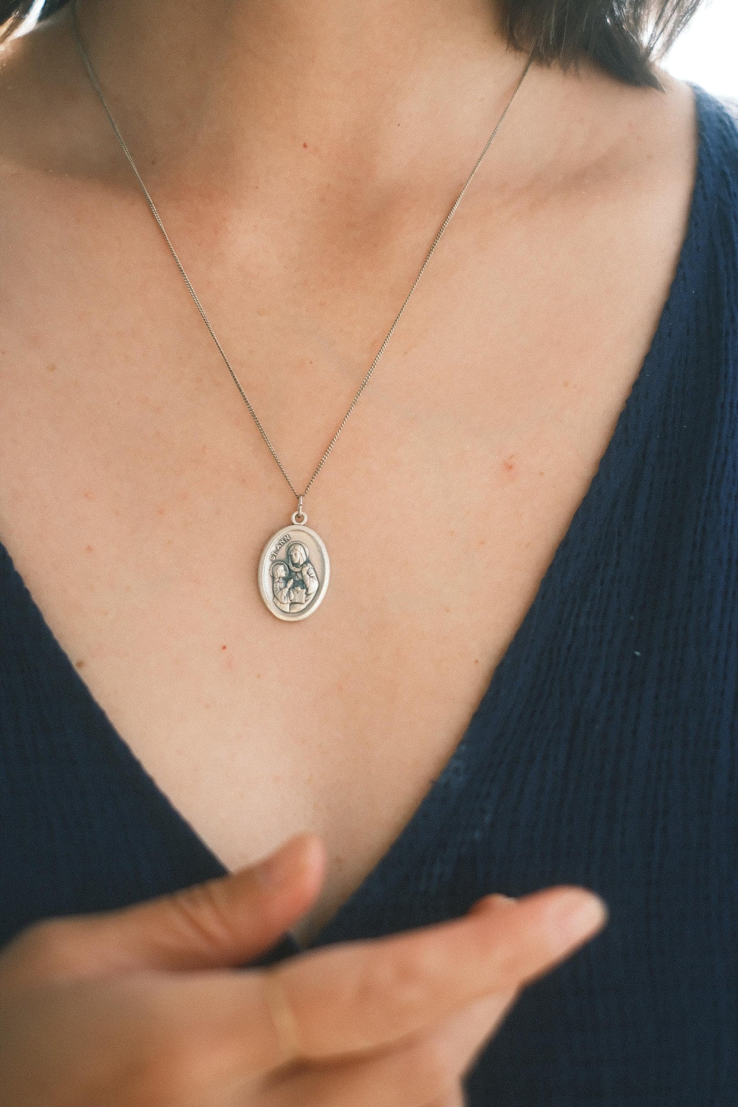 Médaille silver 925 pendant necklace: St Ann