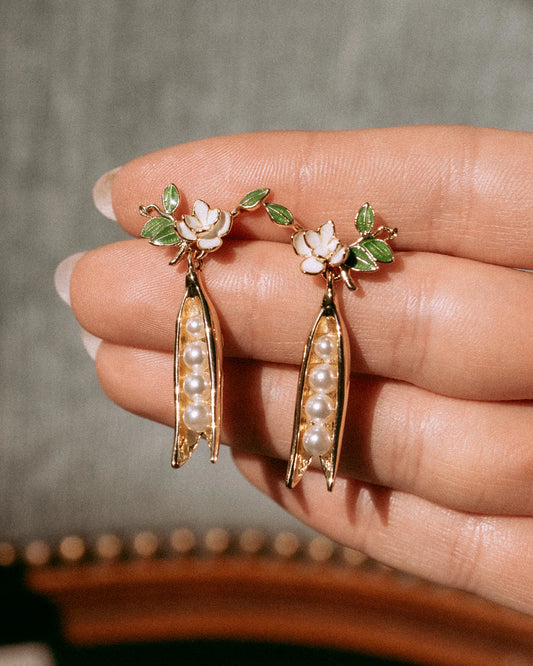 Peapod Drop Earrings — Bill Skinner