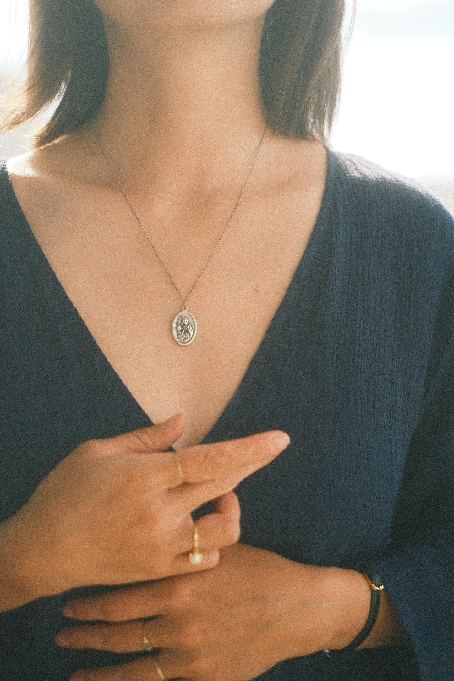 Médaille silver 925 pendant necklace: St Ann